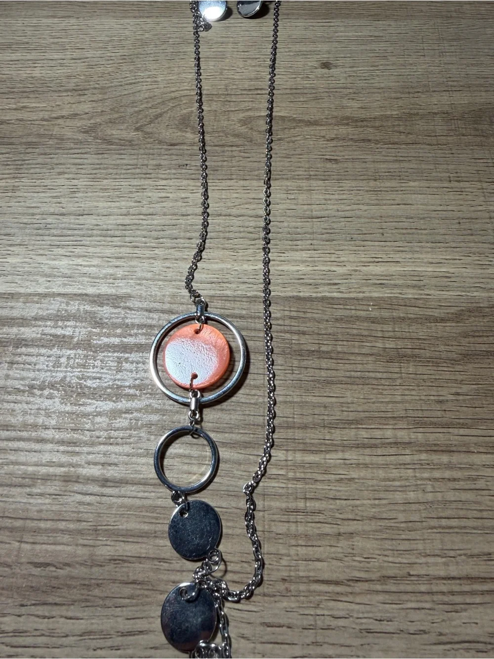 paparazzi Silver-Tone Necklace with Coral Accents